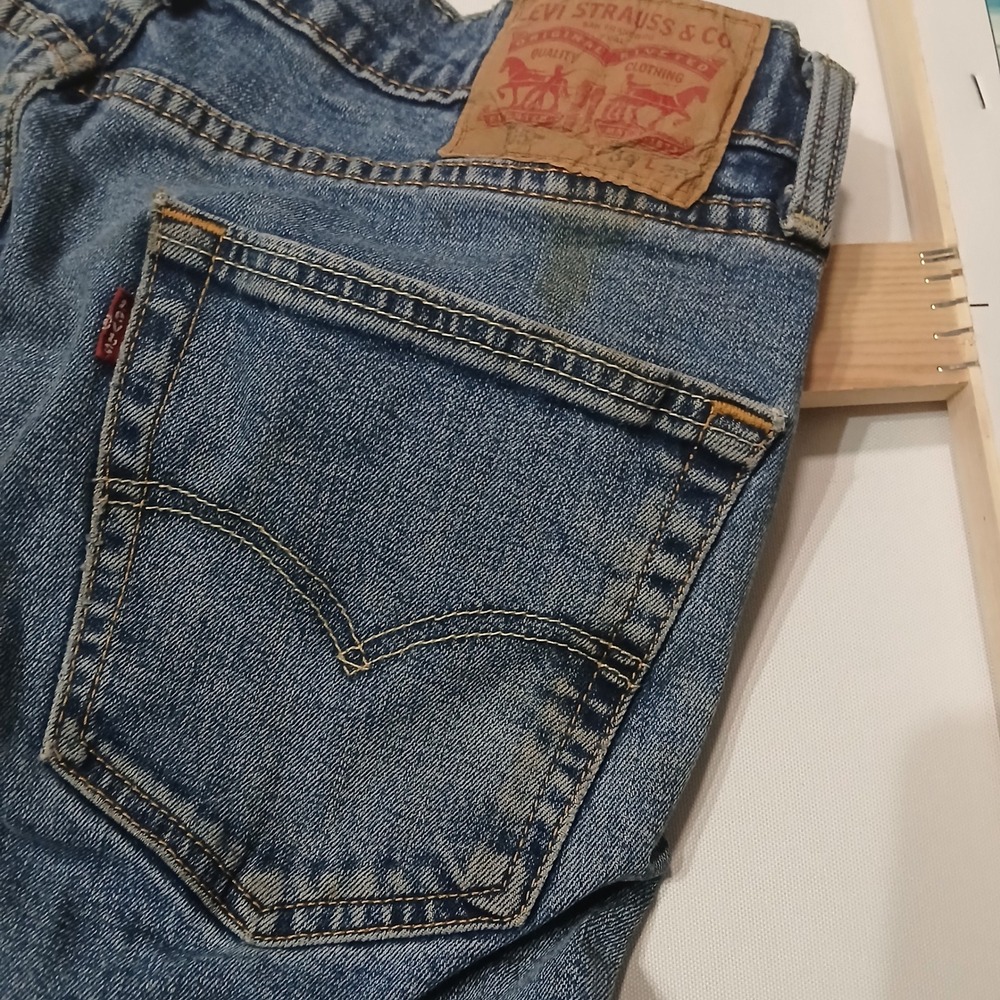 Levi's 505 Relaxed Straight Leg Jeans Distressed Denim Blue Mens Size - Picture 5 of 8